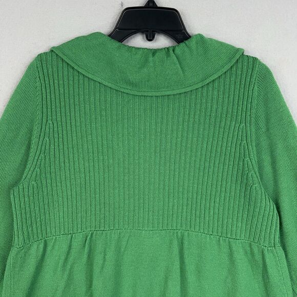 Tibi Sweater Womens Medium Kelly Green Merino Wool Cardigan Peter Pan Luxury - Picture 9 of 14